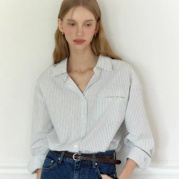 Claire Stripe Shirt - Blue