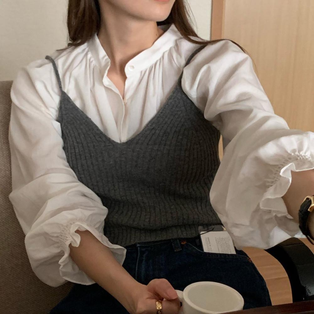 [블랙당일] comehere 컴히얼 캐시미어 뷔스티에 골지 니트 조끼 (2c)