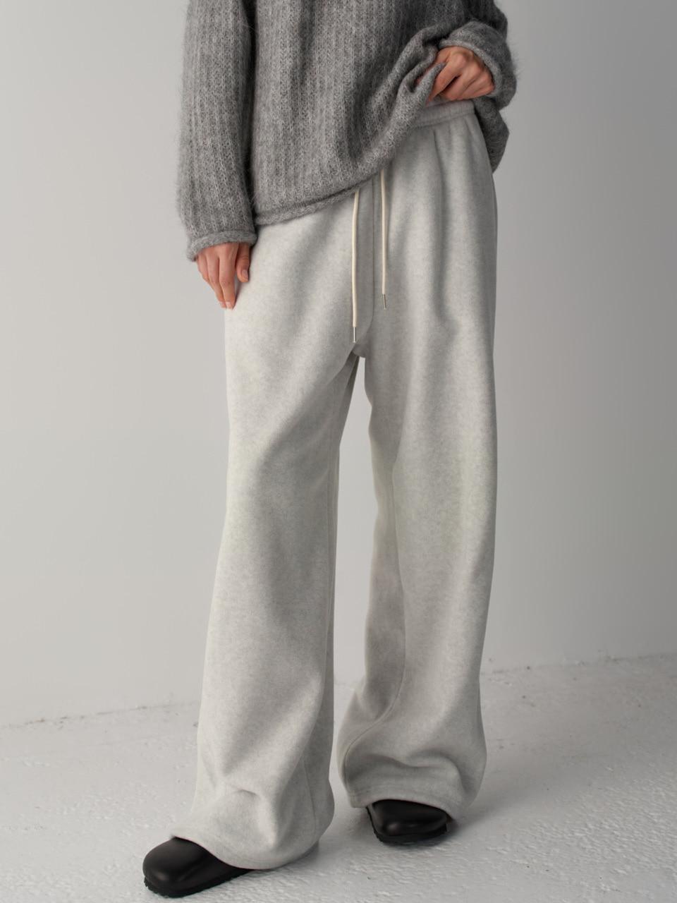 [11/25 예약배송] 울 플리스 밴딩 팬츠_melange grey