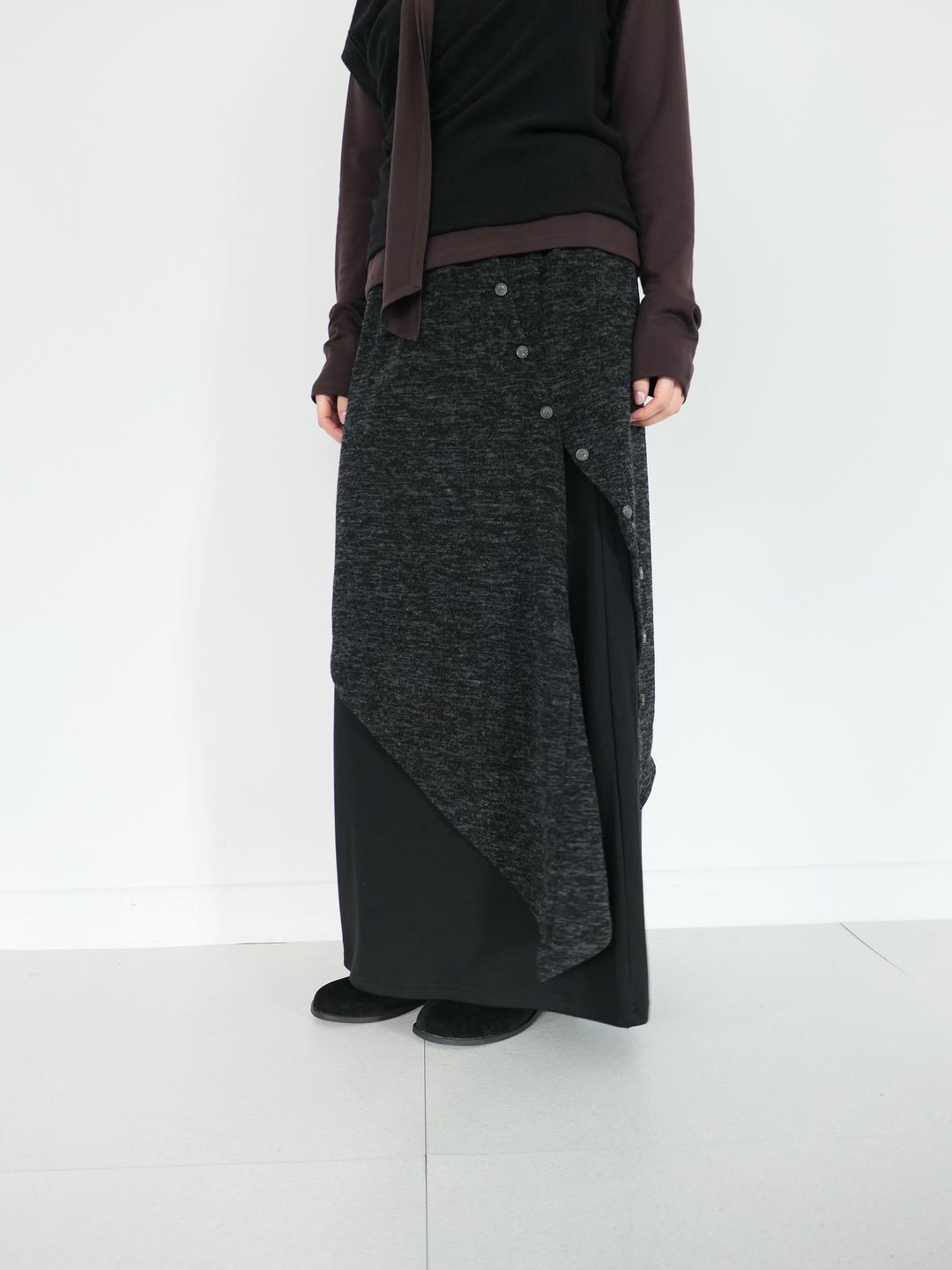 피타 레이어 버튼 스커트 (2c)