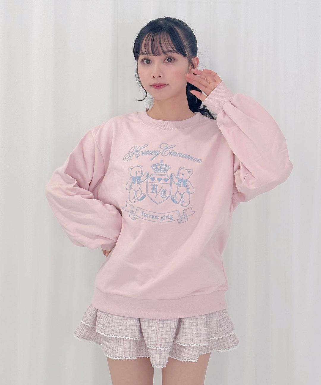 くまエンブレム刺繍ゆるスウェット