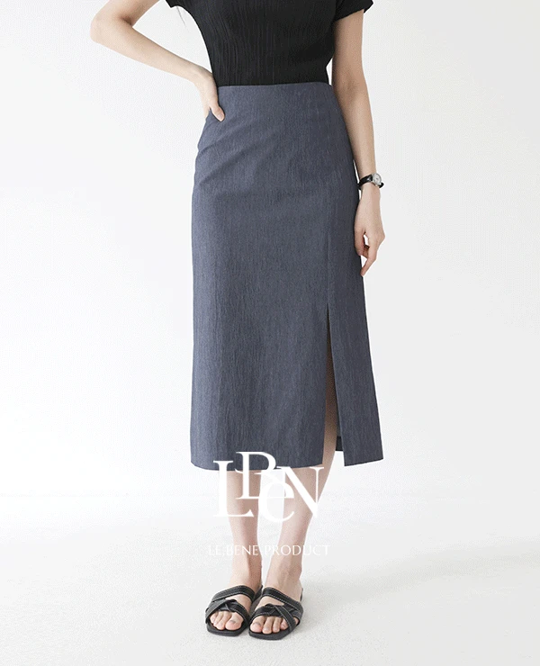 [자체제작] 베르핀 바텍 슬릿 스판 롱스커트 (2color)