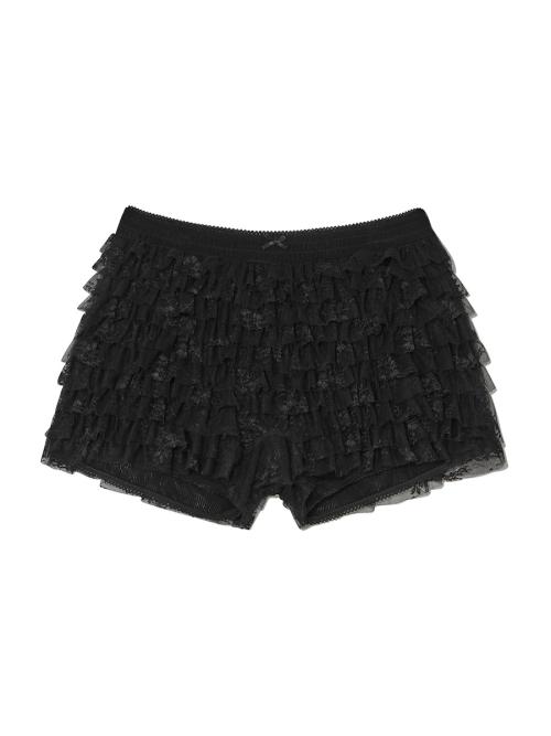POLLY LACE BLOOMER SHORTS (BLACK)