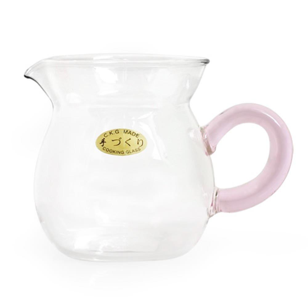 수입 유리 숙우 핑크손잡이 240ml CK120MR