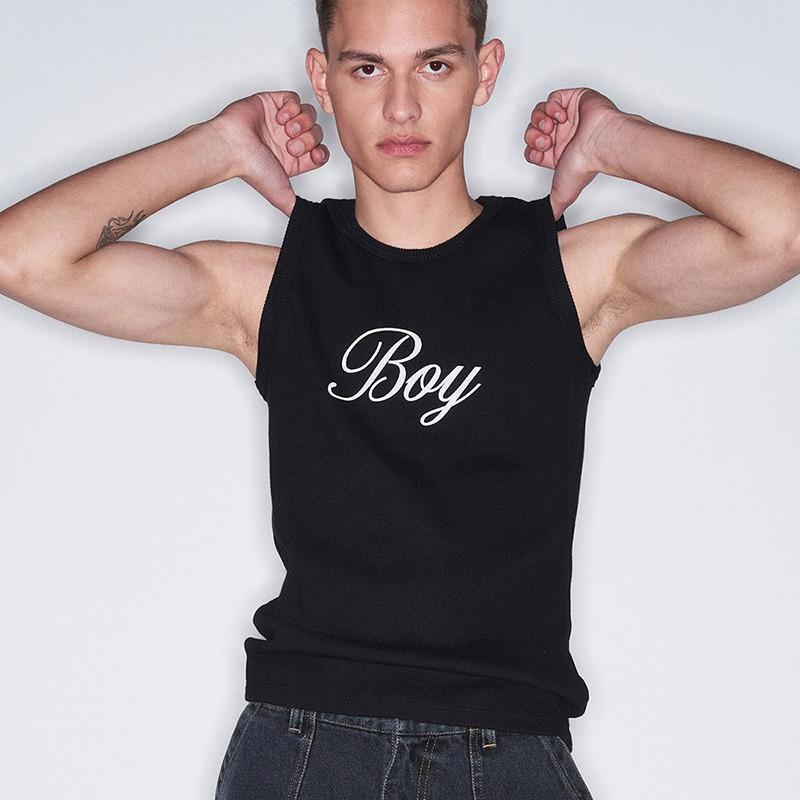 90S VINTAGE SLEEVELESS - BOY / BLACK