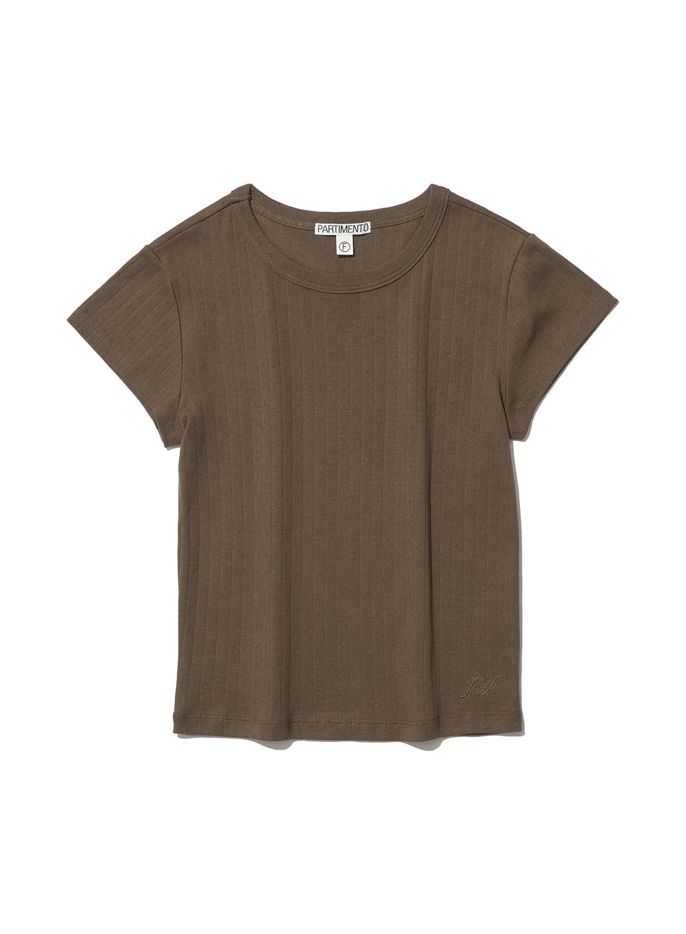 [WOMEN] LACE PUNCHING 90s SHORT SLEEVE TEE_BROWN