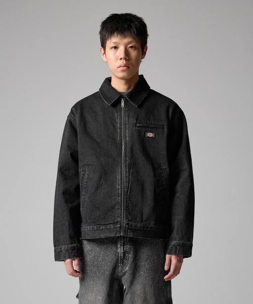 웨이브 로고 데님 재킷 Black Denim