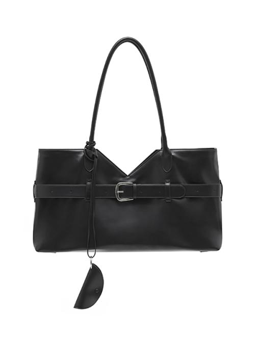 WOMAN V TOTE BELTED BAG [BLACK]