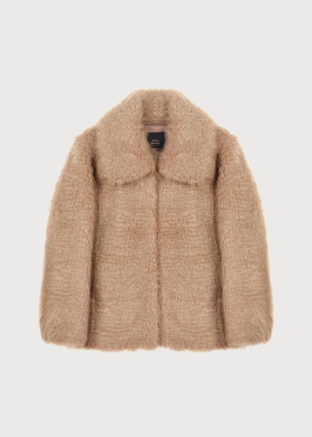 [2ND] CURLY TEDDY JACKET - BROWN