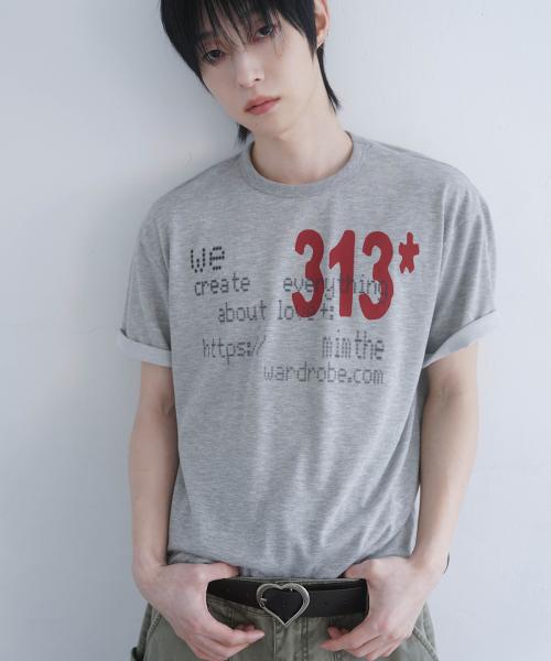 313 프린팅 티셔츠_그레이