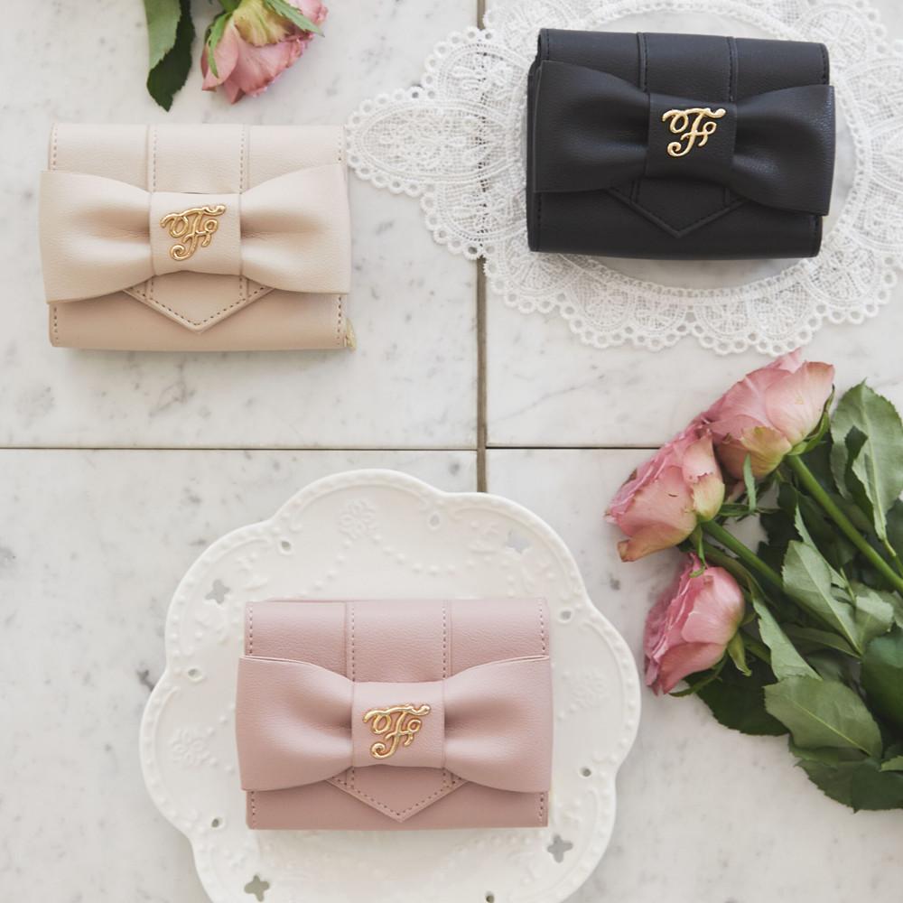 일본 메종 드 플뢰르 귀여운 리본 벨트 지갑 부드러운 단지갑 반지갑 학생지갑 선물용