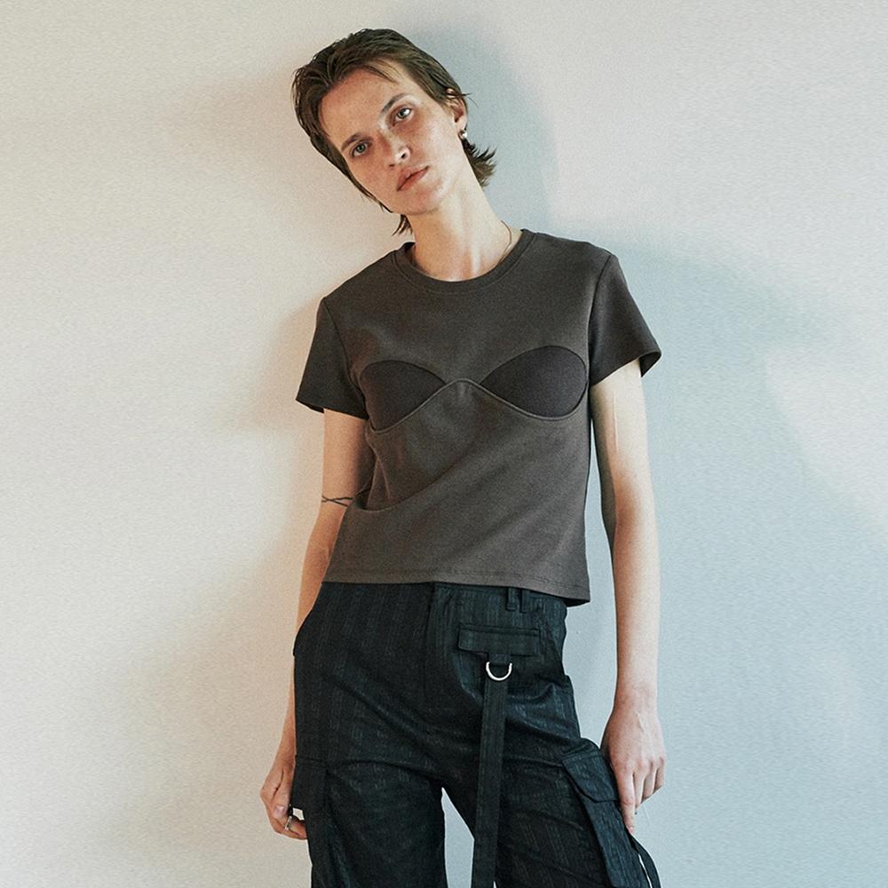 Signature half tee - Brown