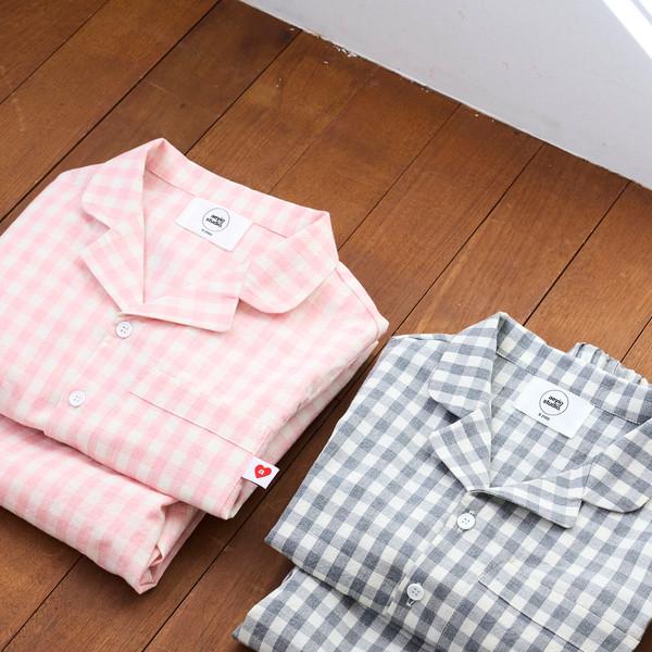 (1/2 순차배송) CHECKED PAJAMA SET (2 Colors)