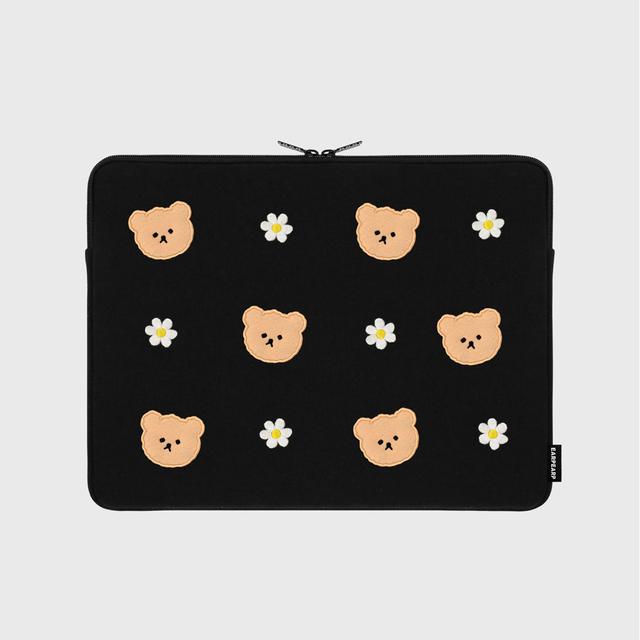 DOT FLOWER BEAR-BLACK(13인치 노트북파우치)