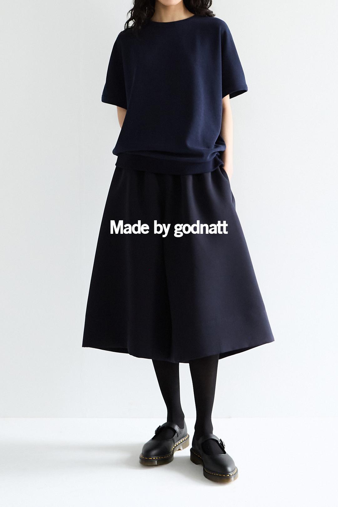 [리오더] 볼륨 스티치 와이드 팬츠(네이비)