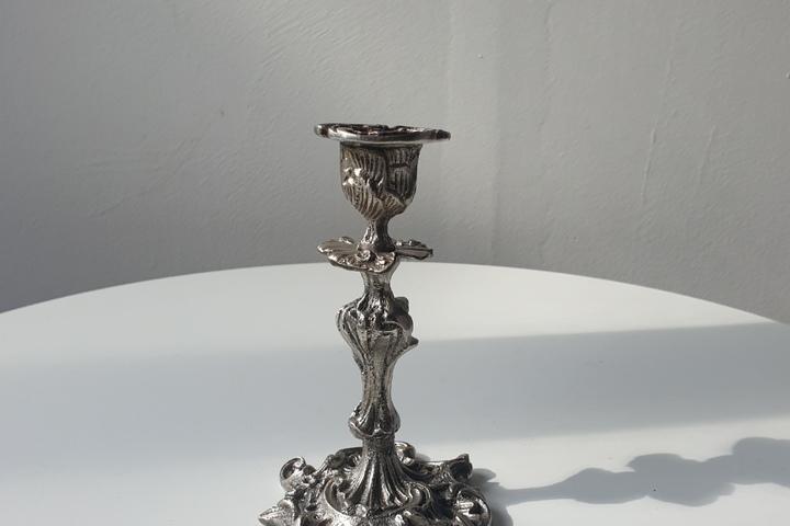 [5%쿠폰]인도 실버 엔틱 롱 촛대 캔들 홀더 오브제