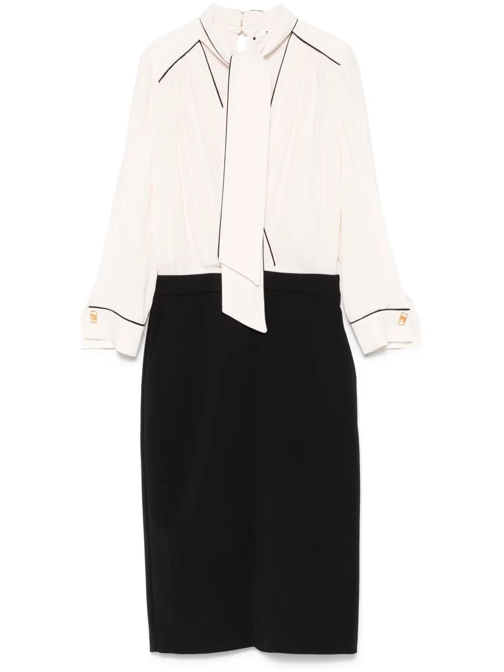 조젯 크레이프 미디 드레스