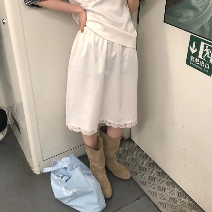 Satin midi skirt_ivory