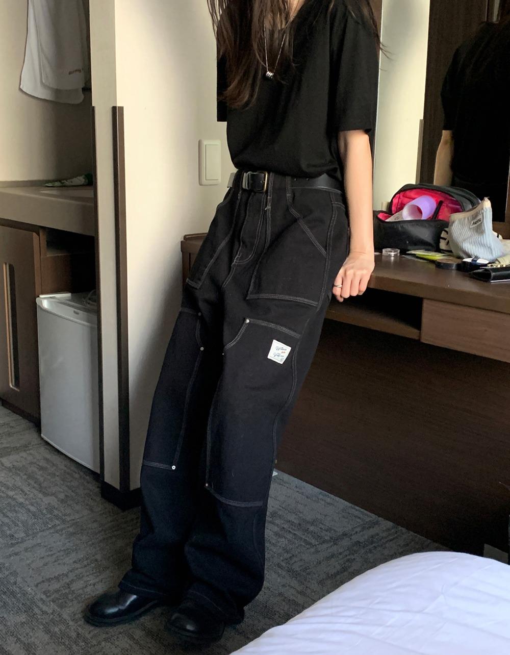 리크 더블니 패치 pants