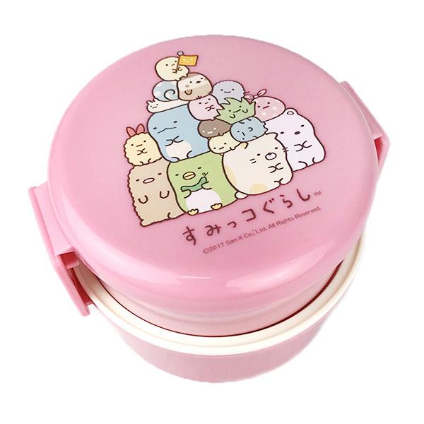 스밋코구라시 원형 2단 도시락 (핑크/500ml) - 424205