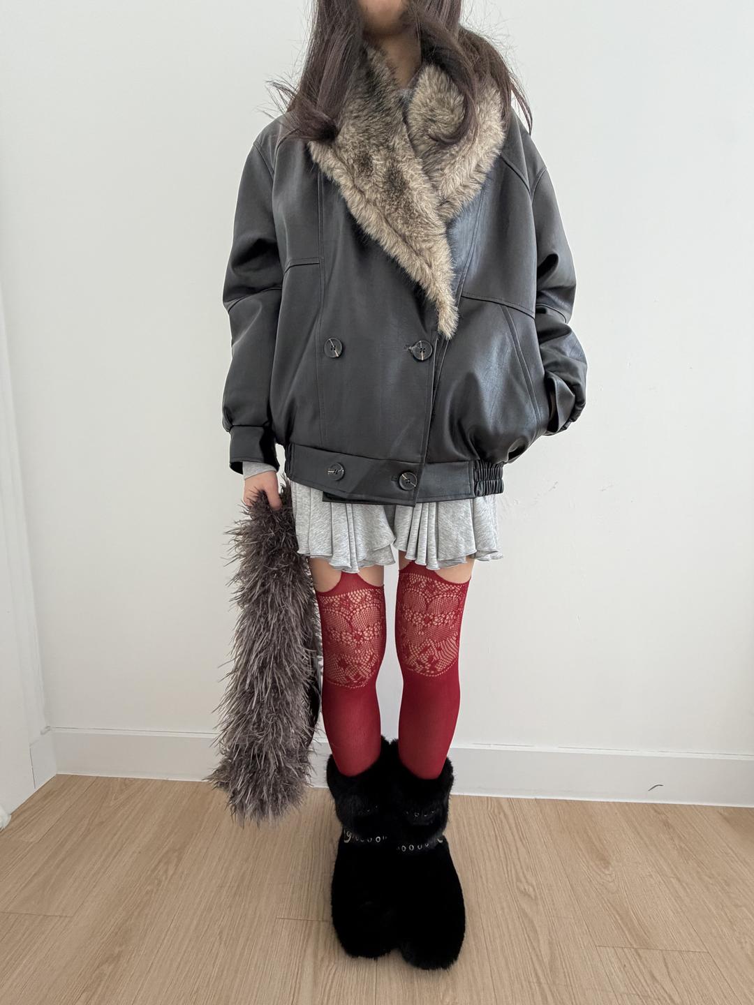 더블 퍼 레더자켓(전체퍼안감)