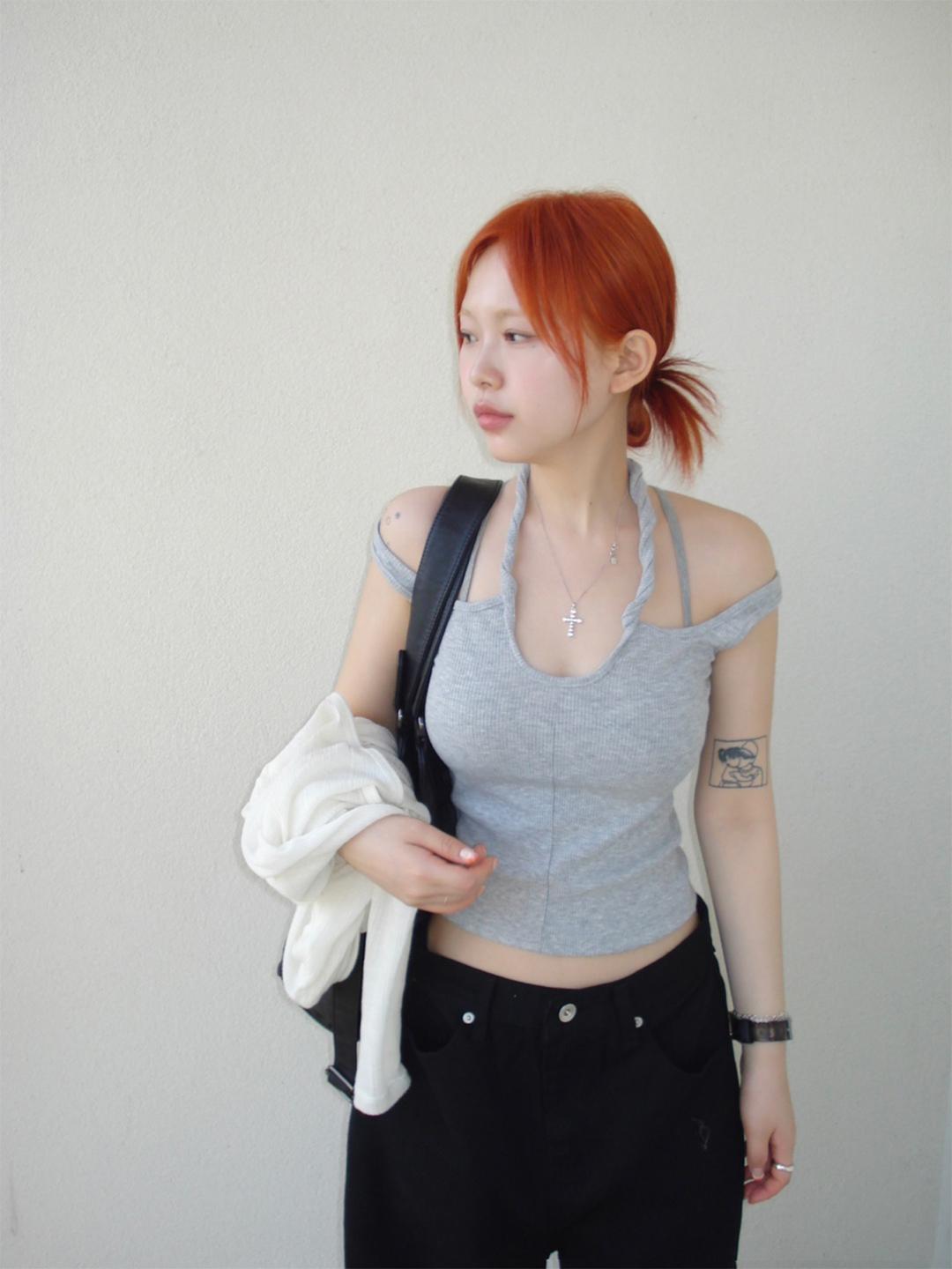 cross halter sleeveless *당일발송