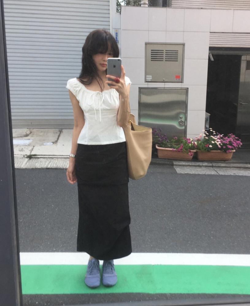 메이비베이비 [Dearest] Natsu Skirt (블랙) (예약주문 5일이상소요)