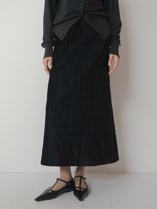 TVW WRINKLE VELVET SKIRT_2COLORS
