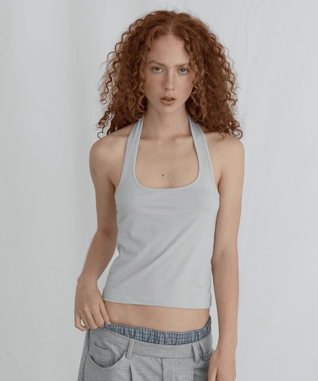 STRIPE HALTER TOP - MINT