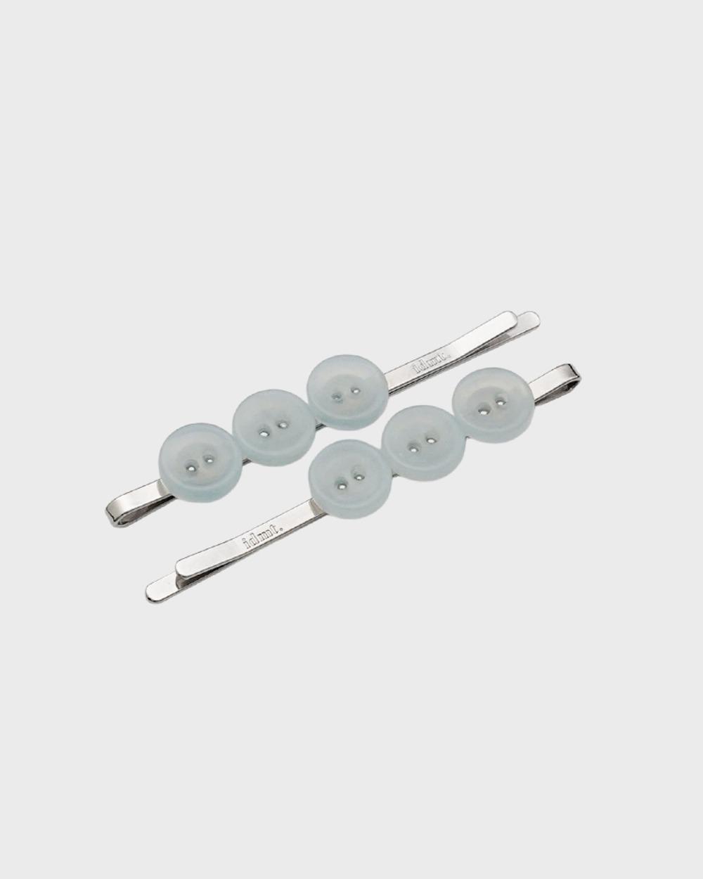 [2 set] Button bobby pin (Blue)