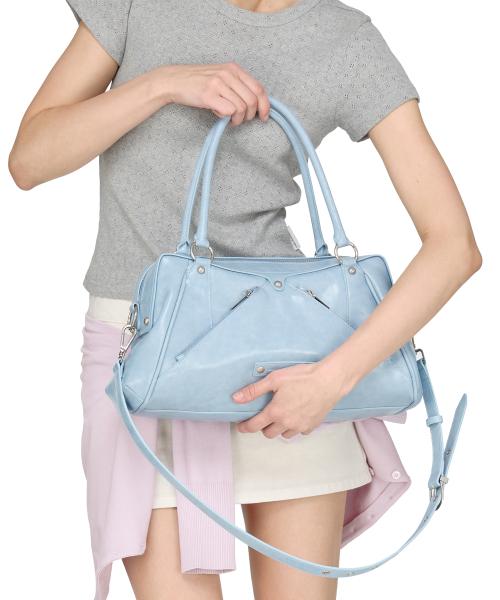 Faux Leather M.O.S Bag, SKY BLUE