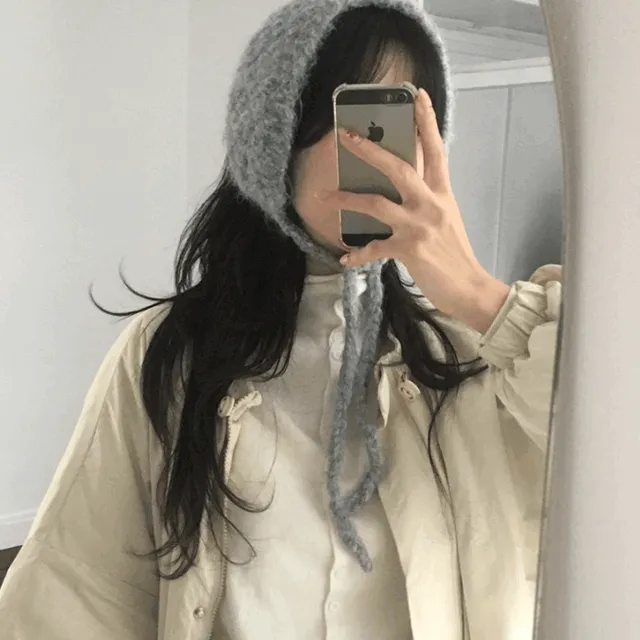 와플 양모 귀도리