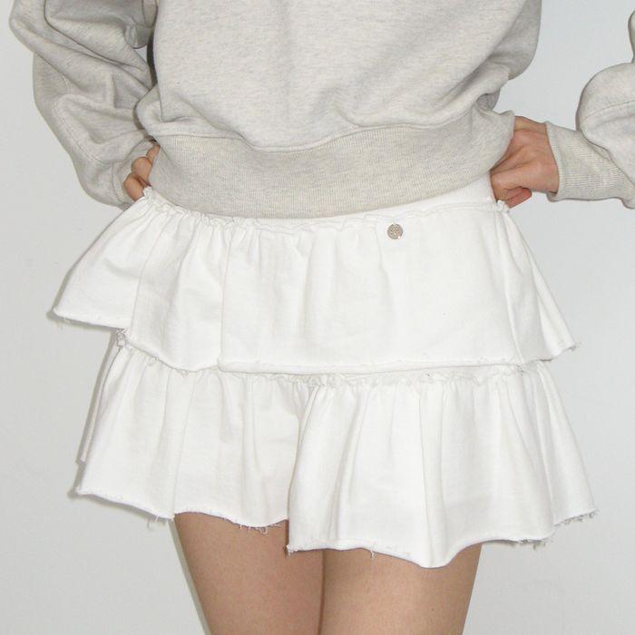 CANCAN RUFFLE PANTSKIRT WHITE