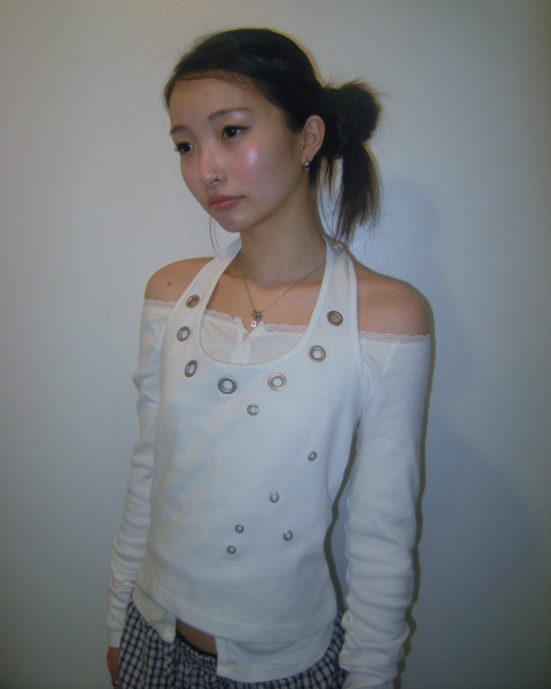 Eyelet halterneck sleeveless (white)