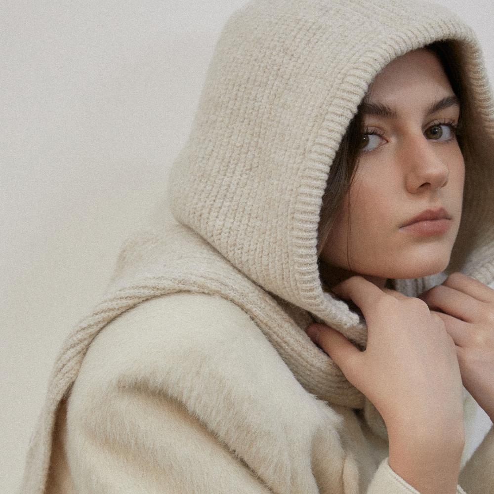 니나 니트 후디 머플러 BA8146