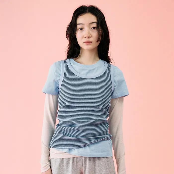 [단독] [ROUTINE] UNIT SLEEVELESS_SKY STRIPE