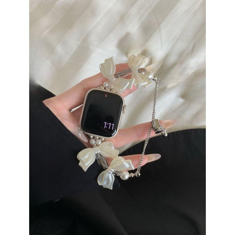 진주 리본 애플워치스트랩 호환 발레코어