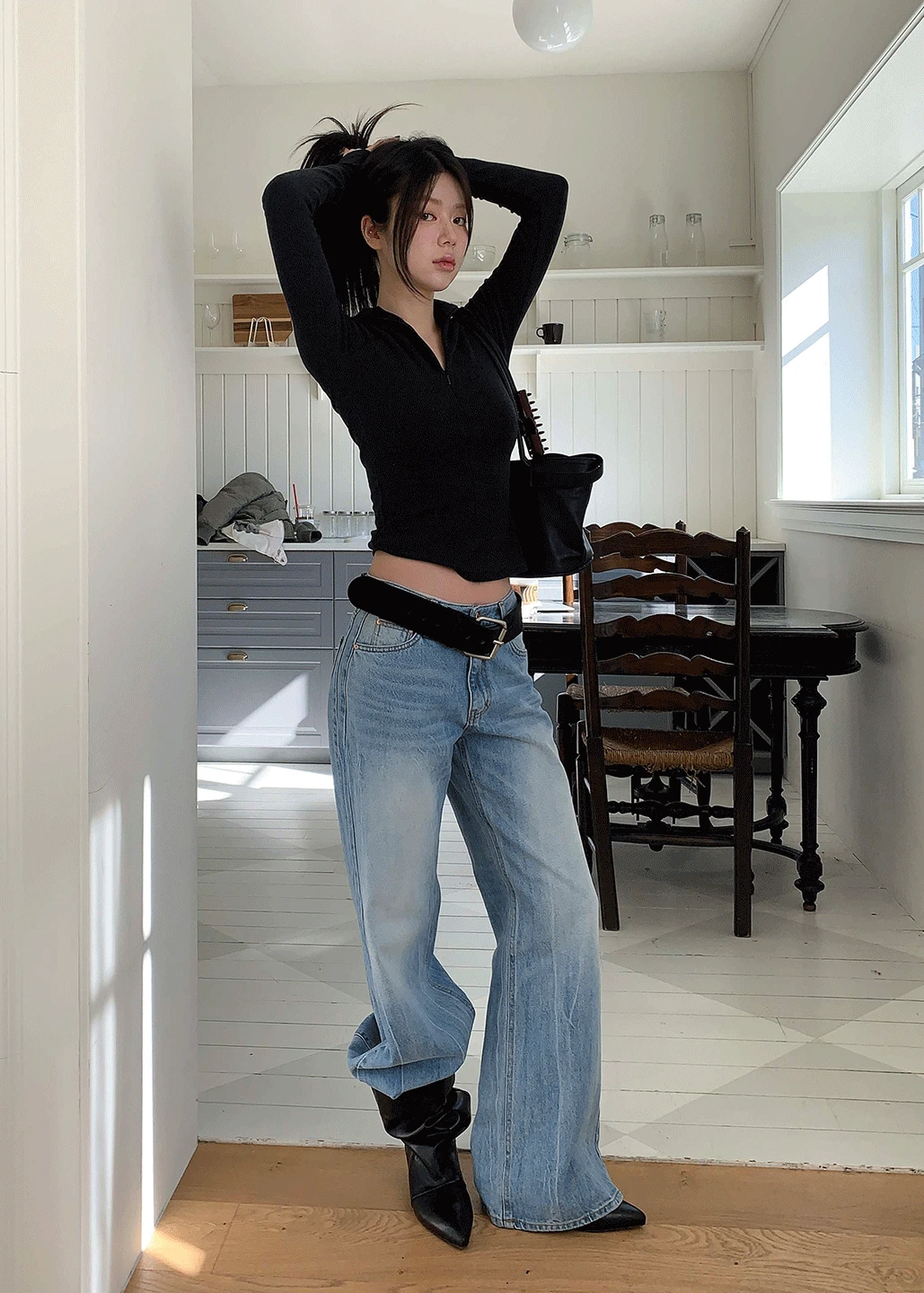 WASHING LOW SIDE PANTS