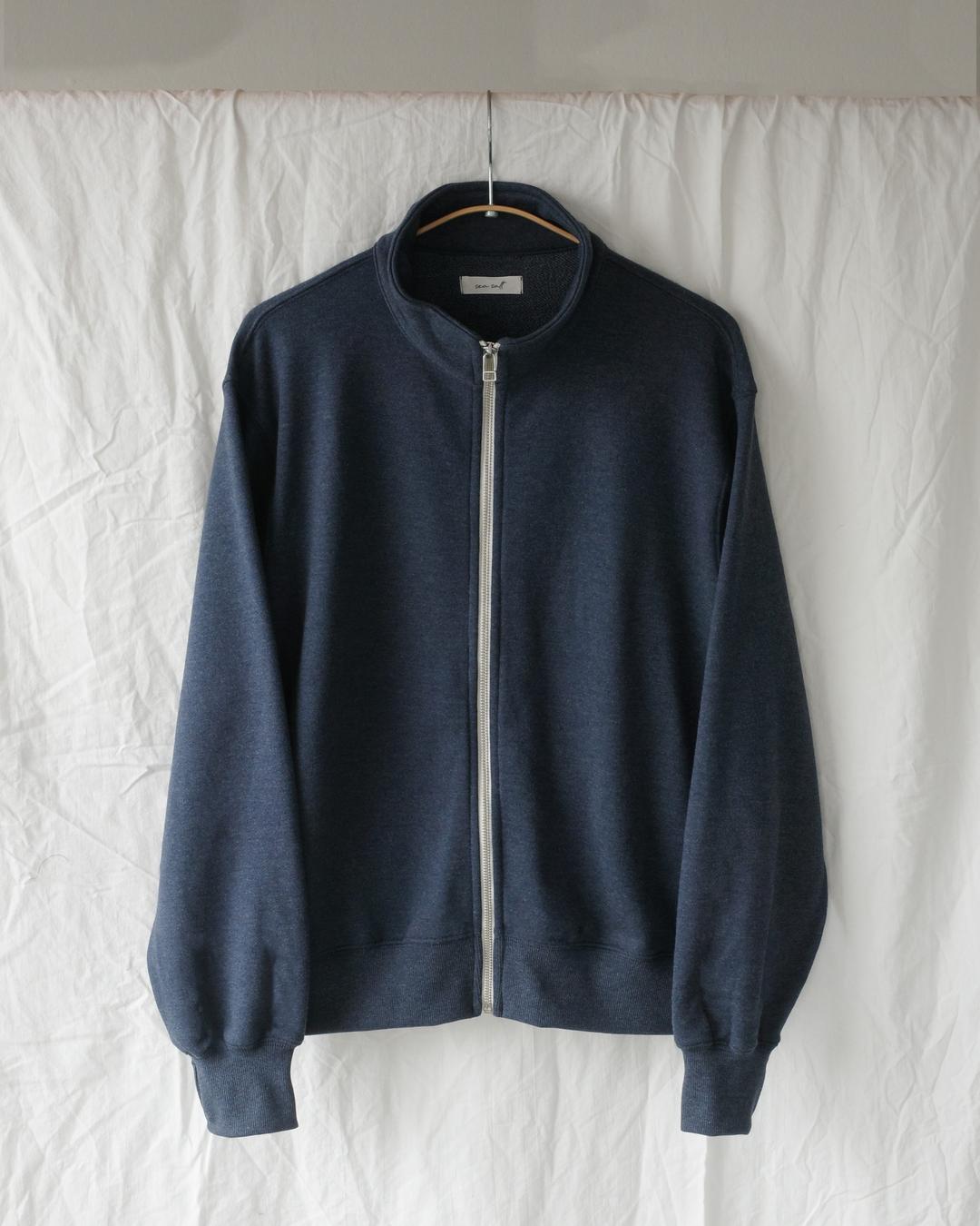 sweat zip-up jacket (melange navy)