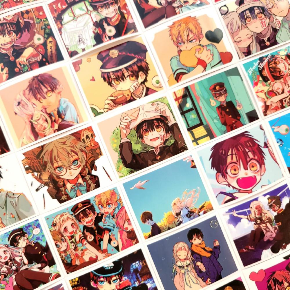 [당일배송] 지박소년 하나코군 일러스트 사각 스티커 50매 지하군 굿즈 인스씰 다꾸 츠카사