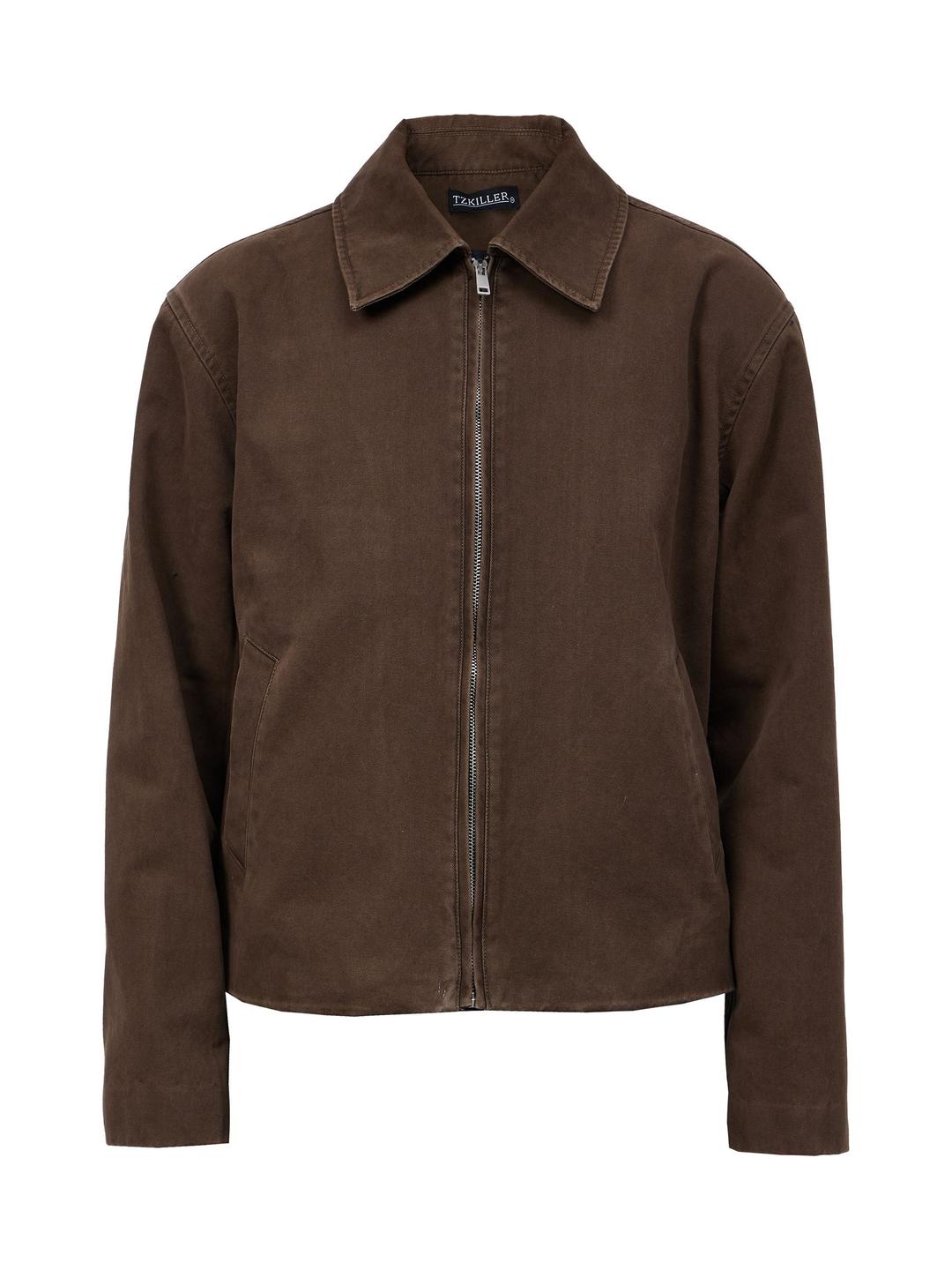 Washed Boxyfit Clean Jacket - Brown