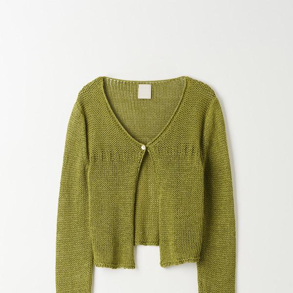 [3차] Luniel Net Knit Cardigan (Olive)