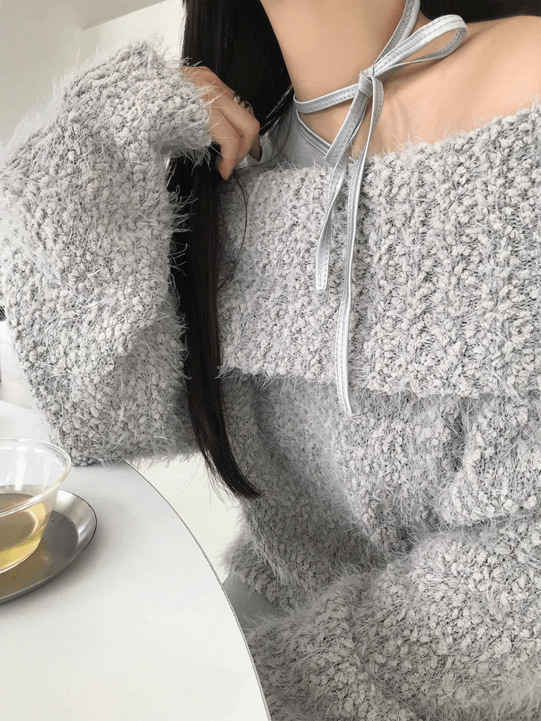 snow off shoulder knit (2colors)