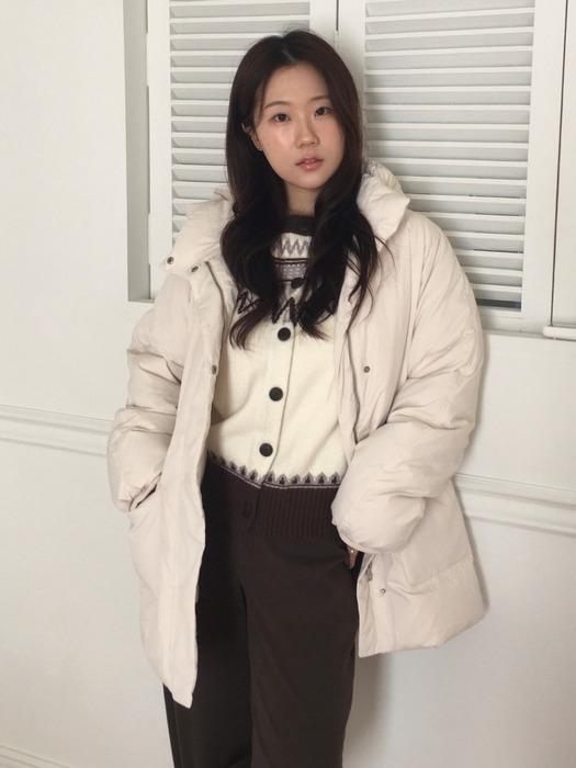 [민델리픽][RDS]두굿_후드 하프 덕 다운 점퍼_3colors