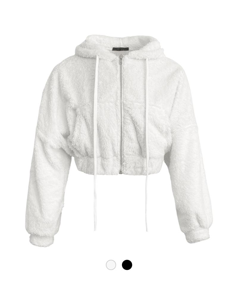 베어 플리스 크롭 집업