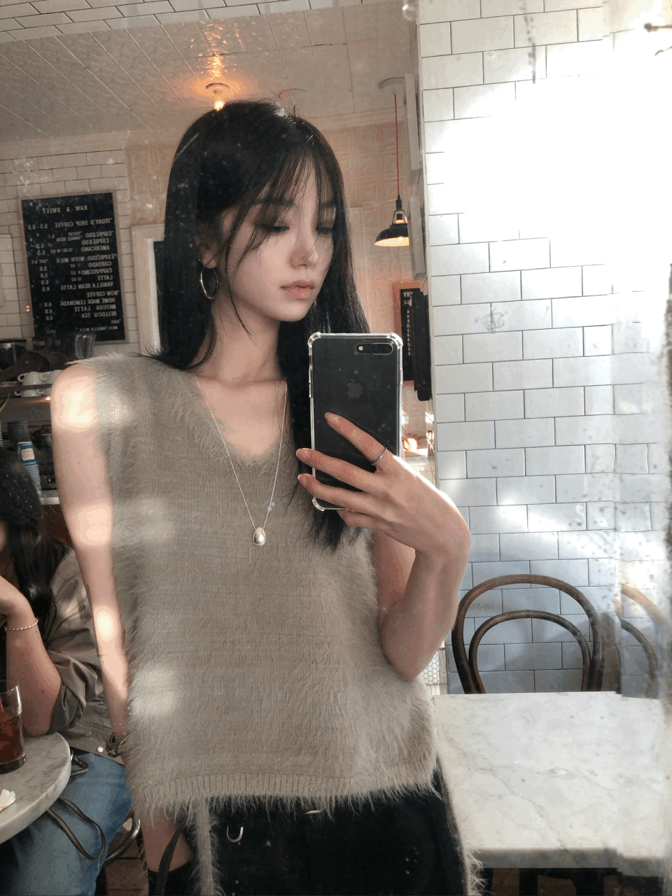 N. Fur Brush vest (2colors)