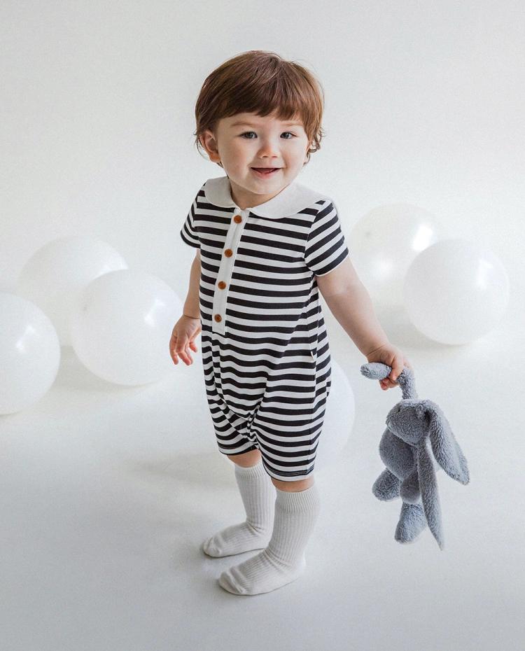[BABY] 모달 스판 세일러 롬퍼