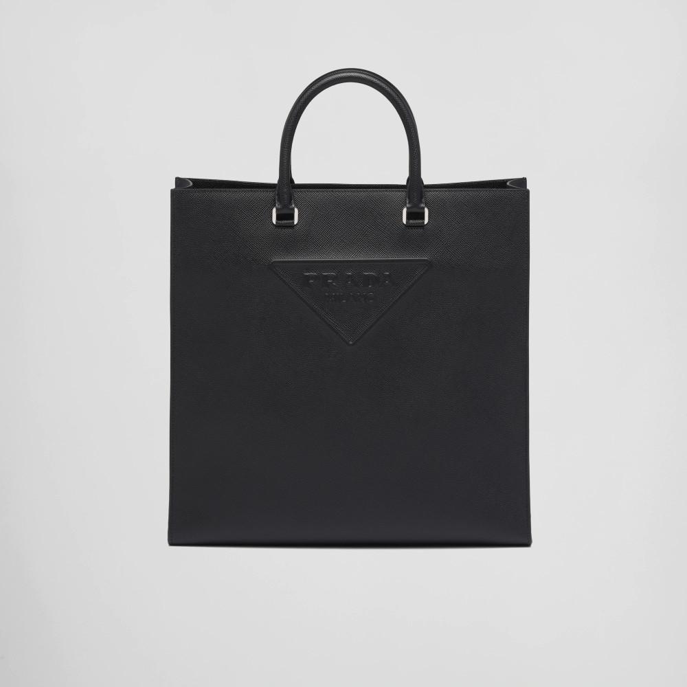 [관세면제] 프라다 사피아노 가죽 토트백 블랙 Prada Saffiano leather tote