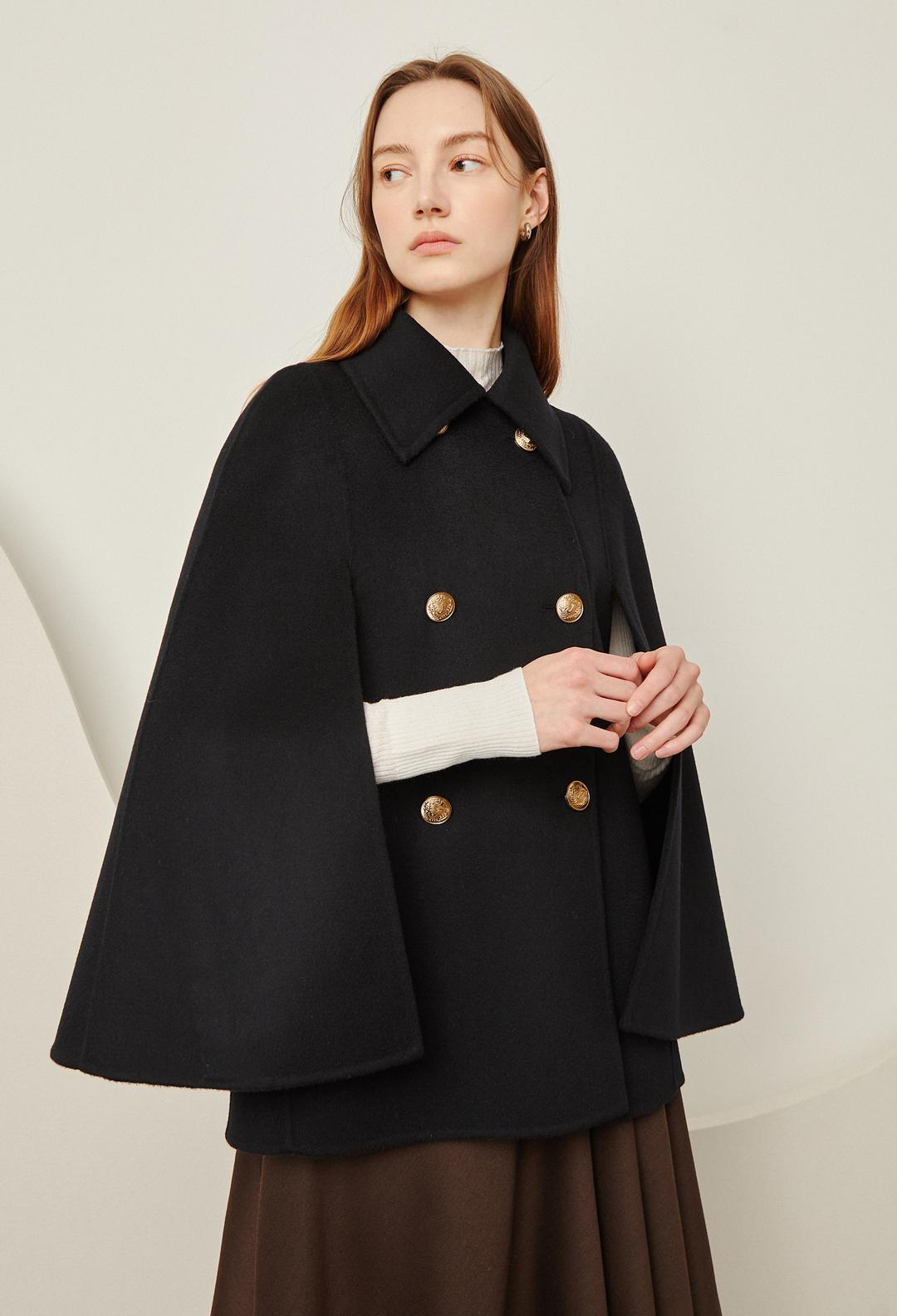 케이프 하프 코트 (BLACK)
