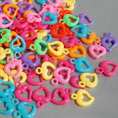 144 [소포장] 비비드구슬 [하트고리] 0.9cm 50g